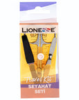 Lionesse Mini Manicure Set with Case - Portable Nail Care Kit for Travel & Home - Includes Scissors, Tweezers, & File Lionesse Mini Manicure Set - Travel Nail Care Kit manicure set, mini manicure kit, travel manicure set, nail care set, portable manicure set, manicure tools, small manicure set, nail trimming, cuticle care, nail shaping, travel grooming, home manicure, compact manicure set, gifts for her, beauty accessories, personal care, nail file, tweezers, scissors, nail care, manicure, mini size, compac