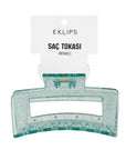 Eklips Rectangular Claw Clip Glittery Green Hair Accessory
