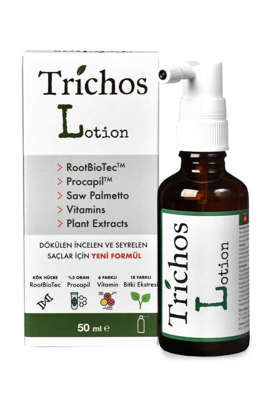 Trichos Lotion 50 ML Ringworm and Hair Lotion for Hair Transplantation - Hair Conditioner