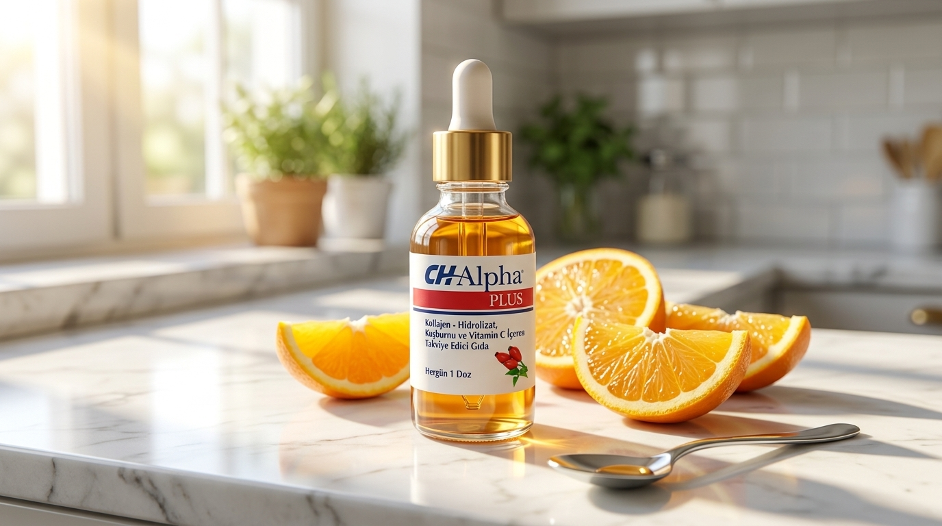 Close up of a person taking a daily liquid supplement vial morning routine