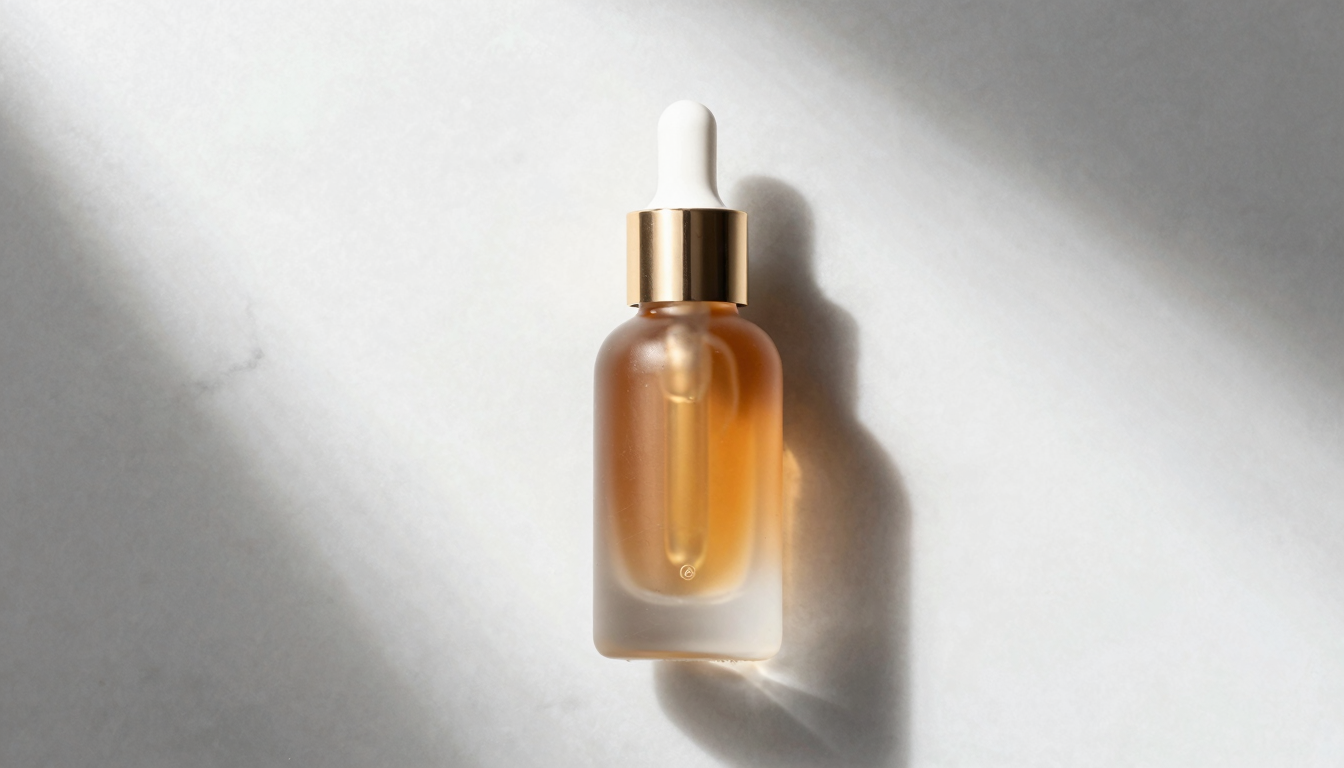 Darphin Exquisage serum bottle on marble