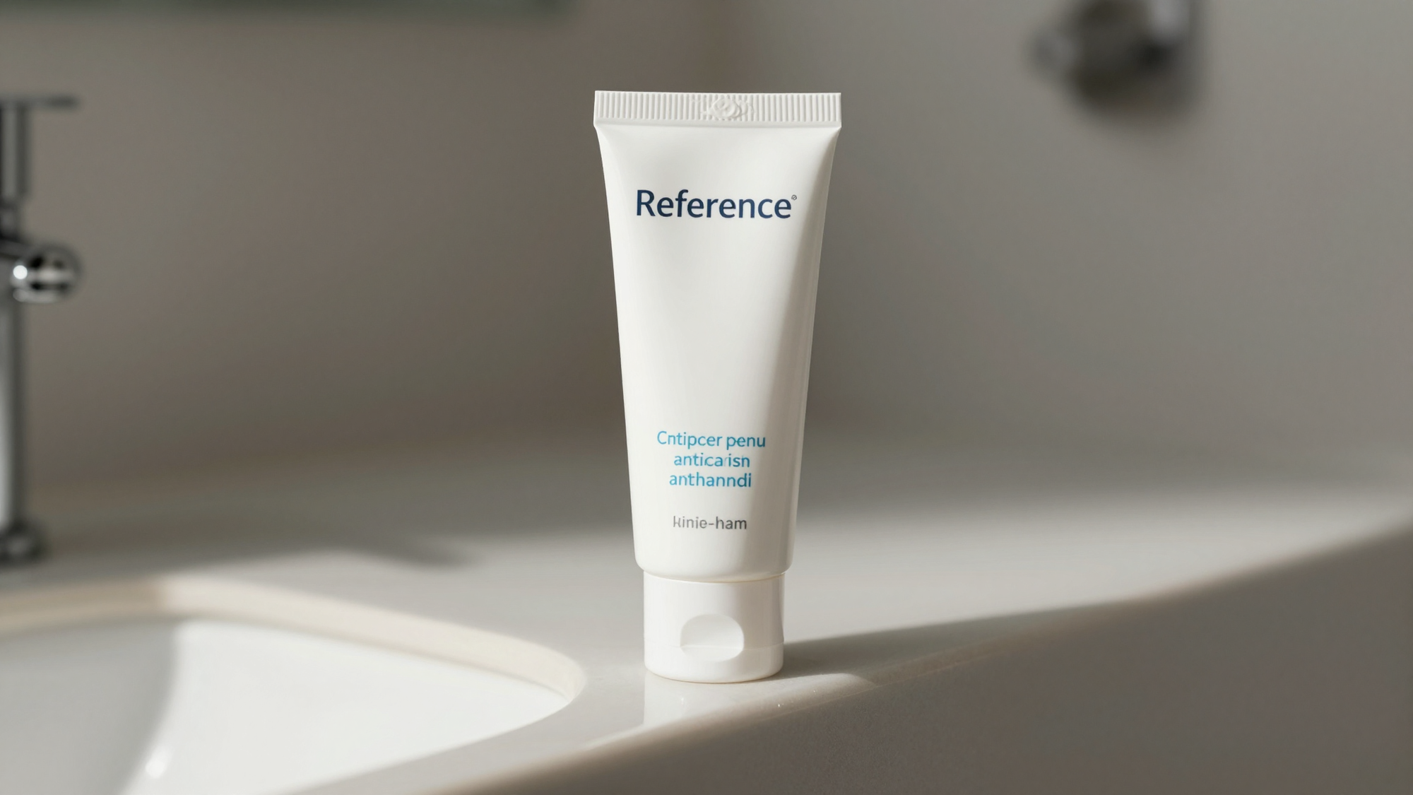 Clinical antiperspirant cream tube on bathroom shelf