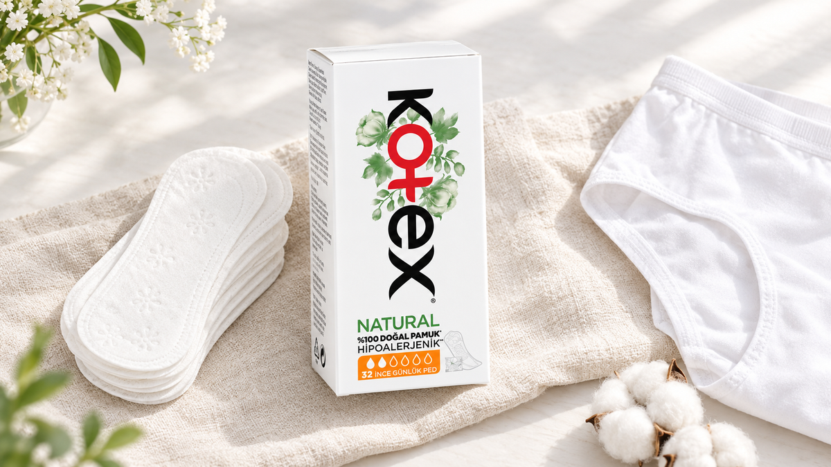 Kotex Natural Thin Daily Pads 32 Count - Hypoallergenic | Comfort