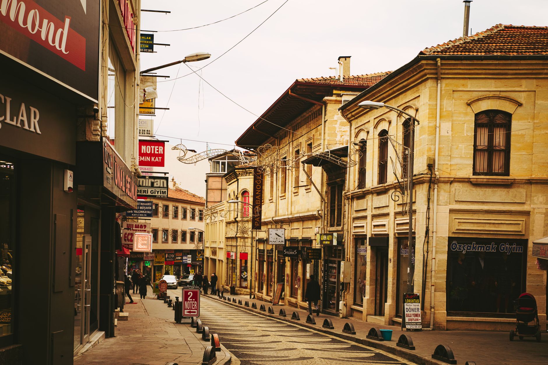 Scenic view of historical street in Kastamonu, Turkey, showcasing traditional architecture.