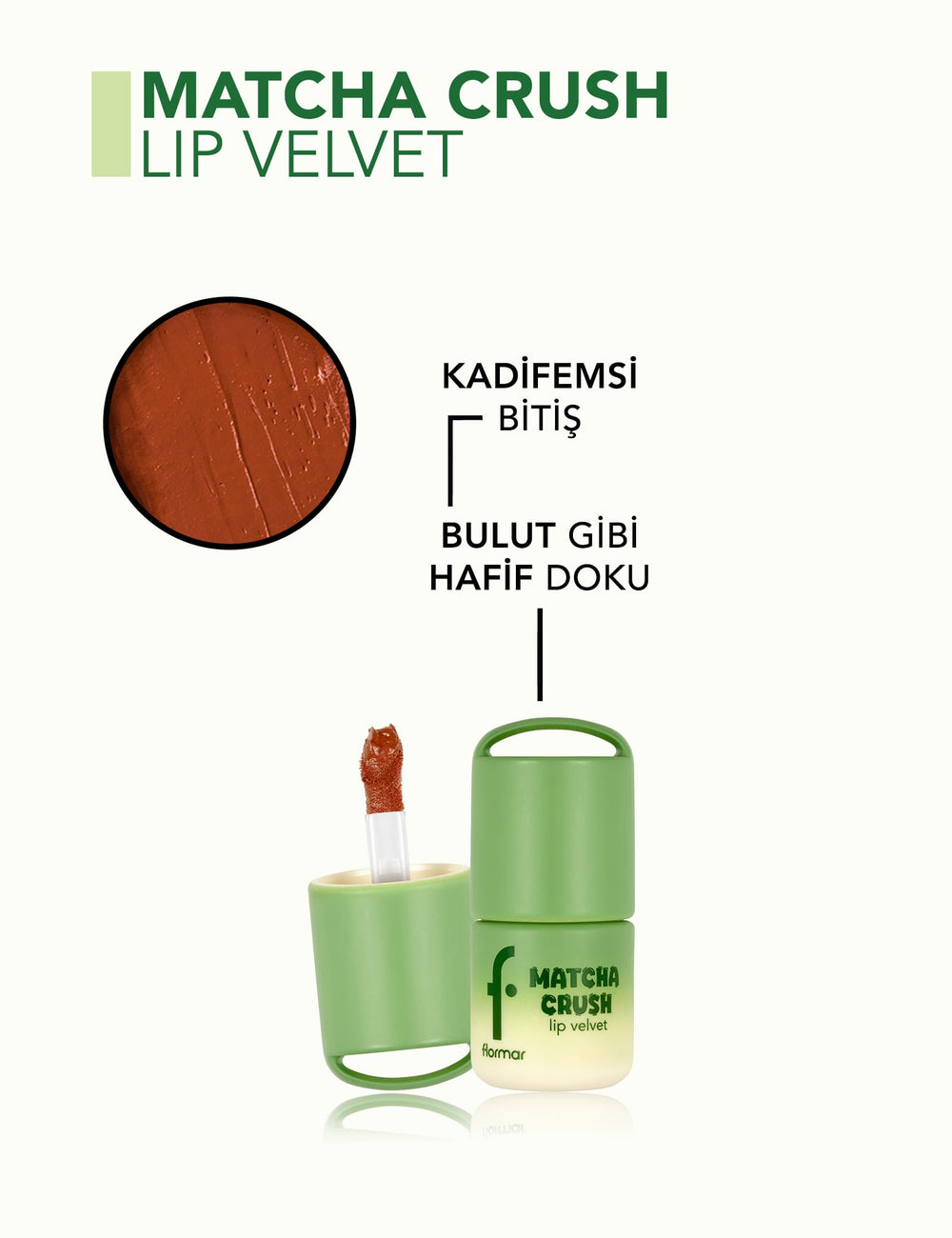 Flormar Matcha Smoothie Lightweight Matte Liquid Lipstick with Moisturizing Care