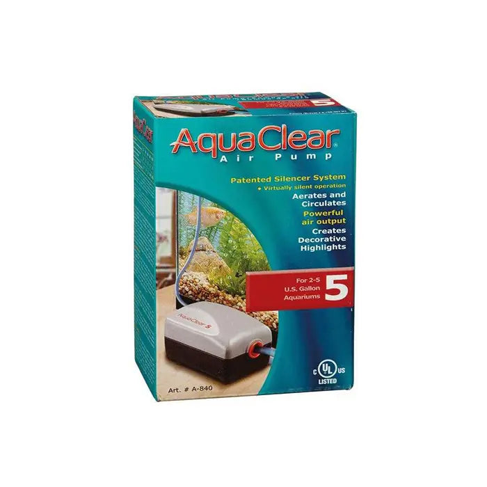 AquaClear Model 5 Single Outlet Aquarium Air Pump 2W 8-19L