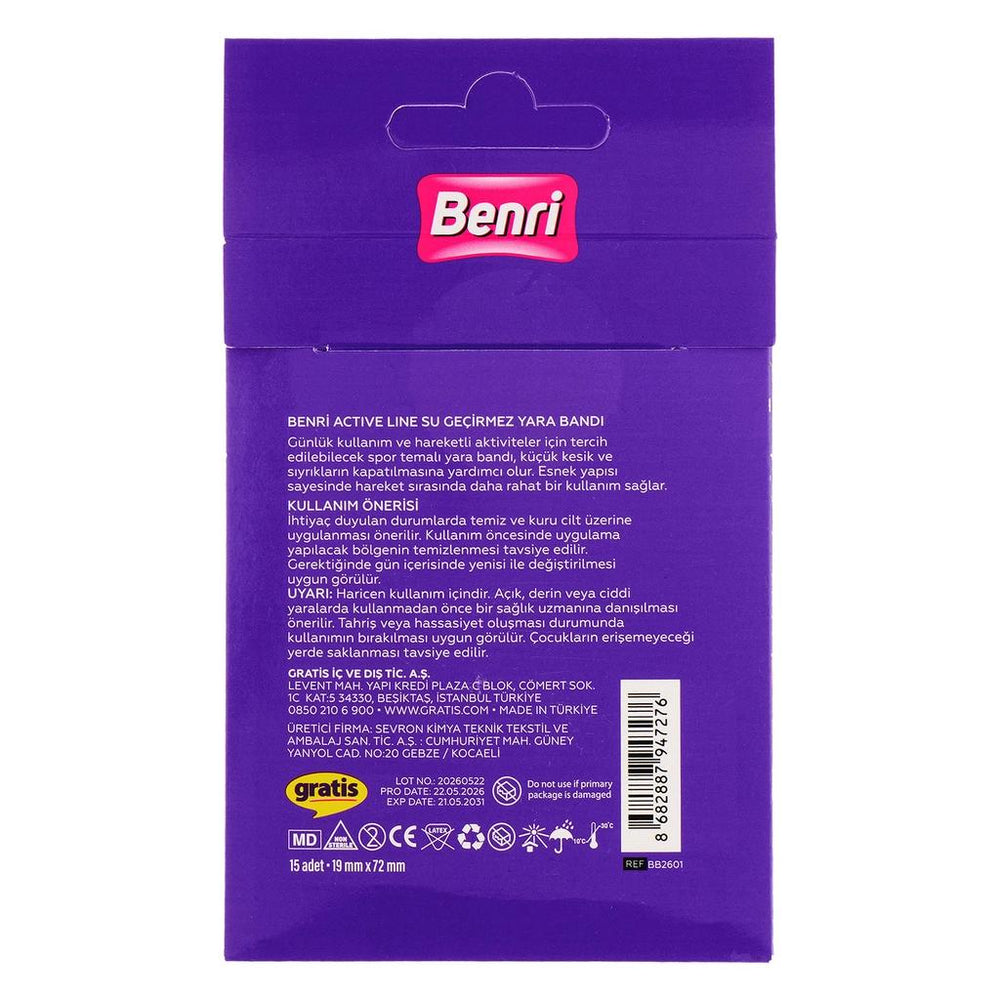 Benri Active Series Waterproof Bandages for Active Lifestyles 15 ct