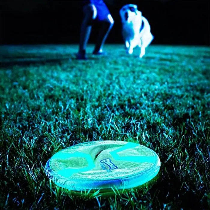Chuckit Paraflight Max Glow Large Glowing Dog Frisbee Toy