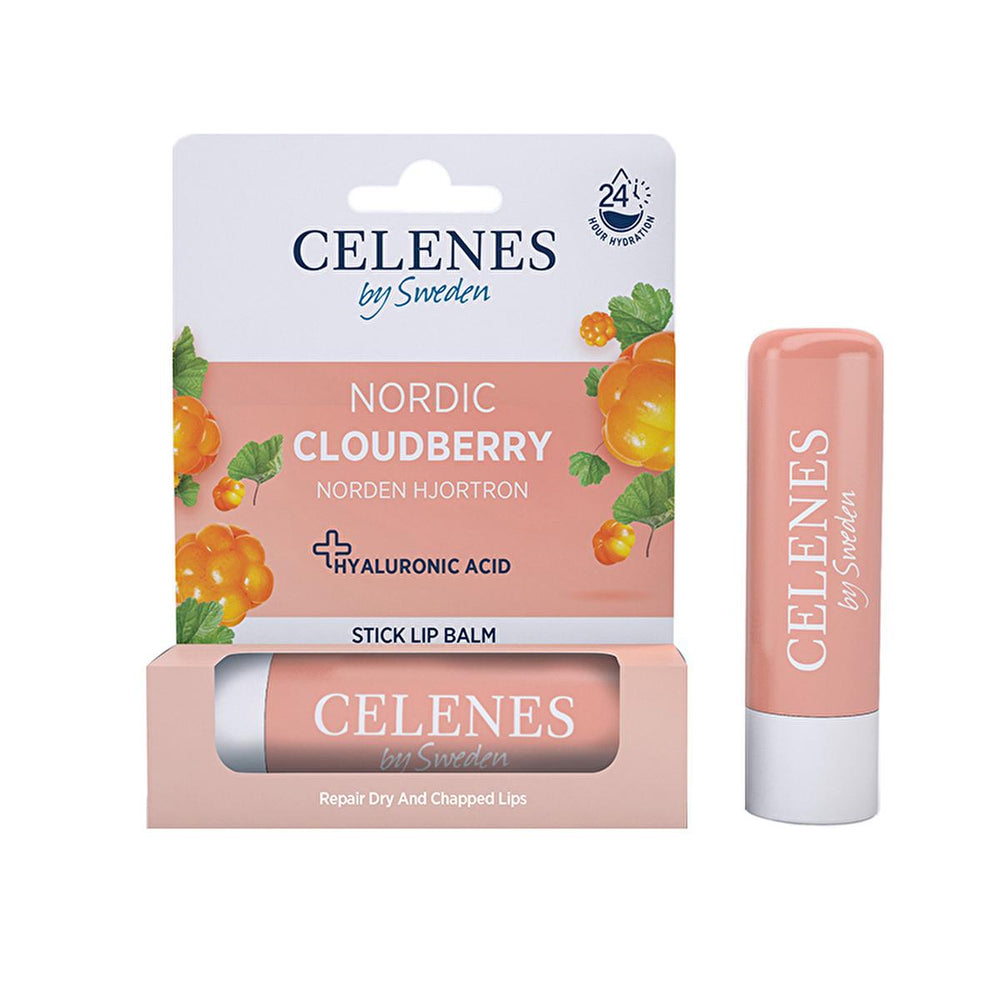 Celenes Nordic Cloudberry Stick Lip Balm - Natural Tinted Moisturizer with Hyaluronic Acid & Cloudberry Extract - Lip Balm
