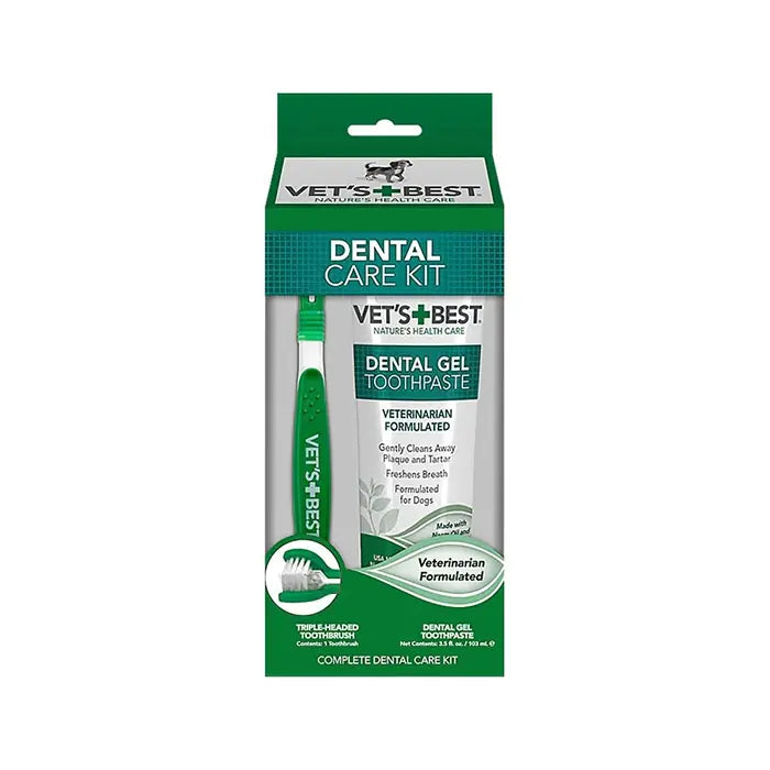 Vet's Best Dog Dental Care Kit with Triple-Headed Brush 100g