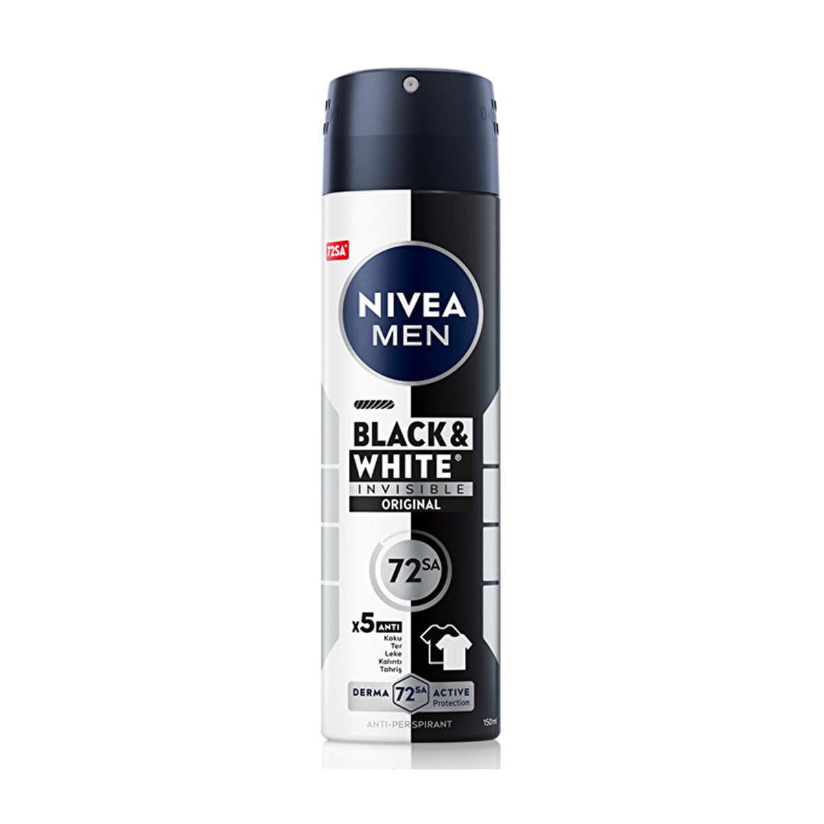 Nivea Men Black &amp; White Invisible Original Deodorant Spray - 72-Hour Anti-Perspirant Protection for Men, Prevents Sweat Stains, Dermatologically Tested Nivea Men 72-Hour Deodorant Spray - Anti-Perspirant Protection Nivea Men Deodorant, Anti-perspirant deodorant spray, 72-hour deodorant protection, Invisible deodorant for men, Black &amp; White Invisible Original Deodorant, Men&#39;s grooming, Long-lasting deodorant, Sweat stain prevention, Dermatologically tested deodorant, Men&#39;s personal care, Anti-perspirant prot