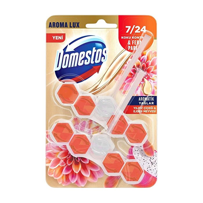 Domestos Toilet Block Air Freshener - Luxury Star Flower & Dragon Fruit Scent, Long-lasting Freshness - image 2