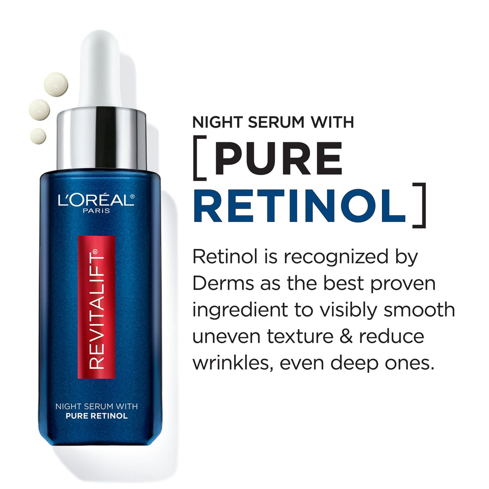 L'Oreal Paris Revitalift Pure Retinol Night Face Serum, 1 fl oz - view 9