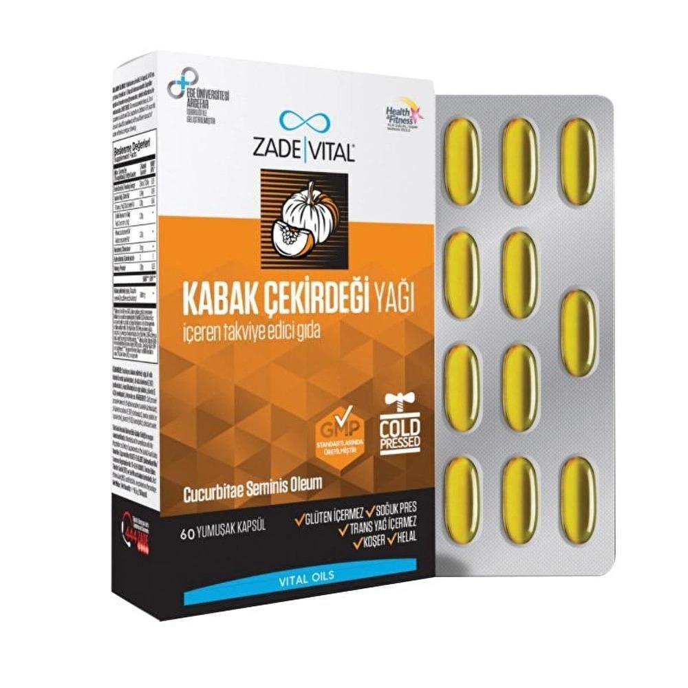 Zade Vital Pumpkin Seed Oil 320mg 60 Capsules - Natural Support - image 2