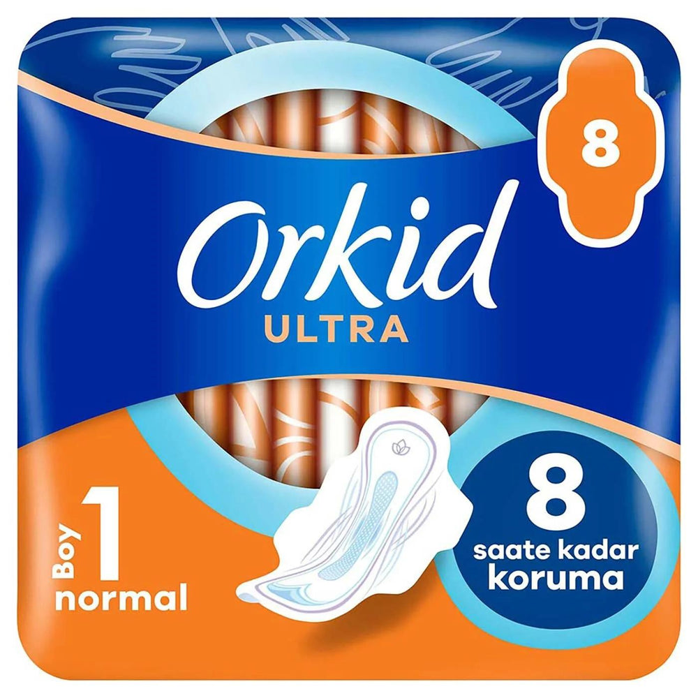 Orkid Ultra Extra Normal Sanitary Pads with Wings 8 Count