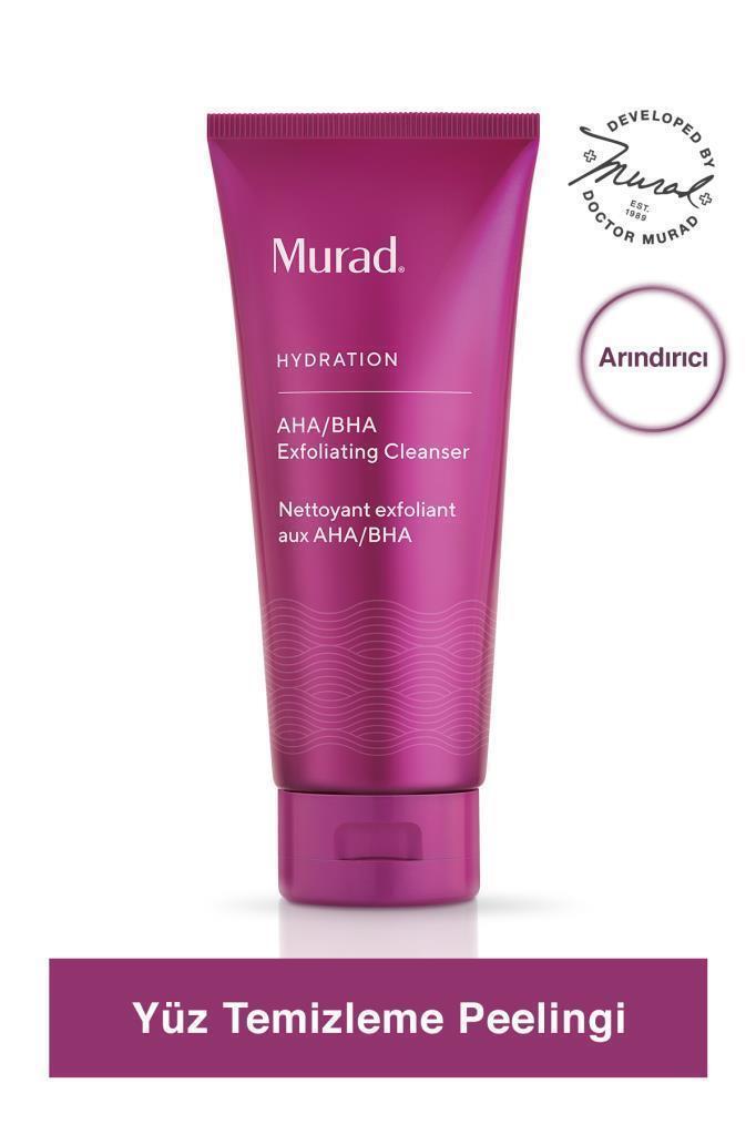 Murad Exfoliating Facial Cleanser with AHA/BHA - Gentle Face Peeling for Smoother Brighter Skin, 6.76 fl oz - Cleanser
