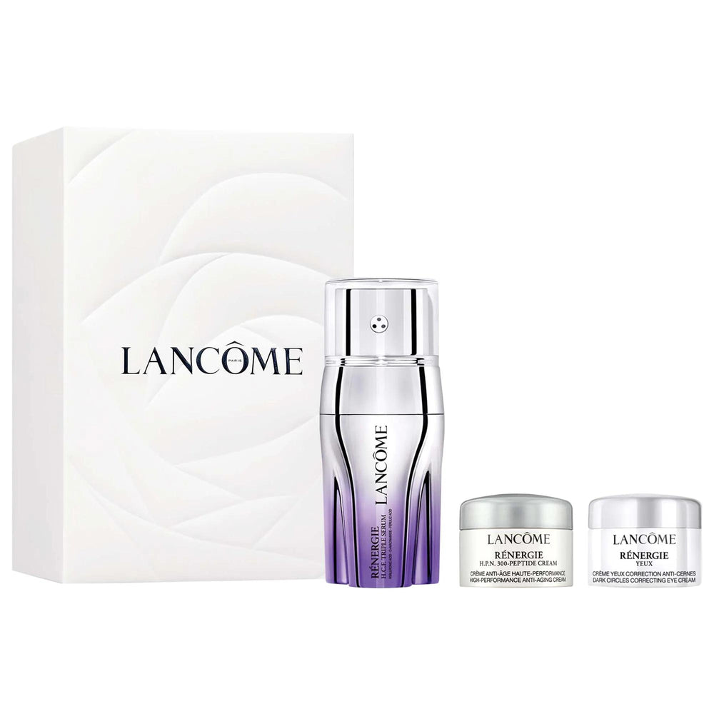 Lancôme Rénergie H.C.F. Triple Serum Skincare Set: Anti-Aging, Wrinkle Reduction, Dark Circle Treatment, Skin Firming, Hydrating Hyaluronic Acid & Vitamin C Lancôme Rénergie Anti-Aging Skincare Set | Wrinkle & Dark Circle Reduction anti-aging serum, wrinkle reduction, dark circle treatment, skin firming cream, hyaluronic acid serum, vitamin C skincare, niacinamide skincare, vegan skincare, cruelty-free skincare, Rénergie H.C.F. Triple Serum, skincare set, anti-aging skincare, firming cream, hydrating serum,
