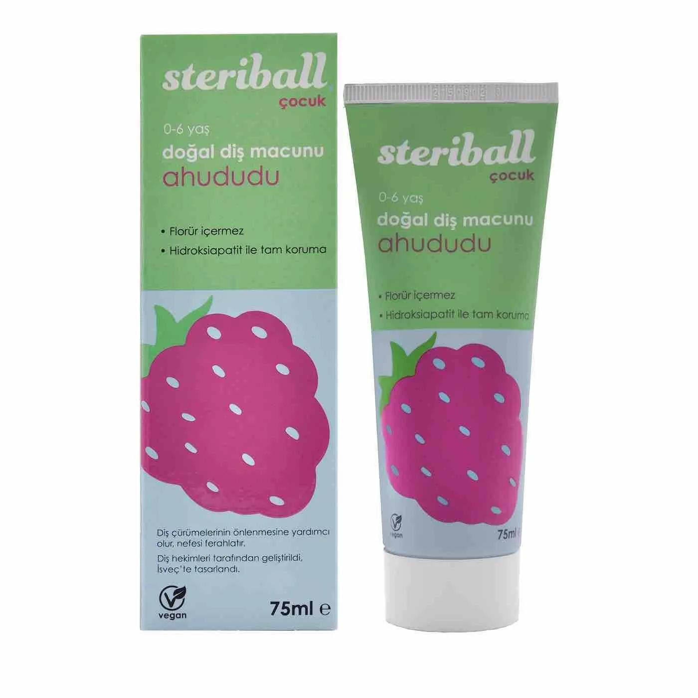 Steriball Raspberry Fluoride-Free Kids Toothpaste 75 ml