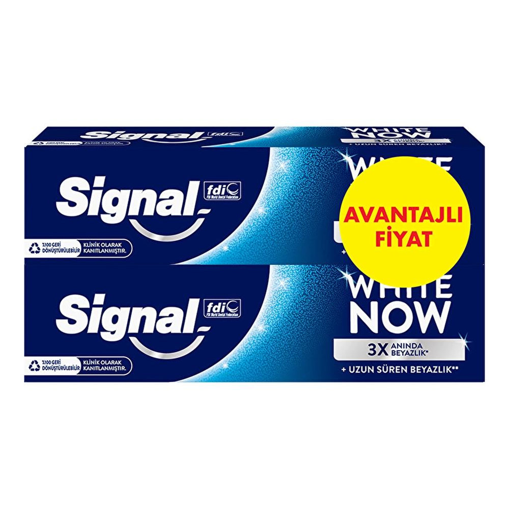 Signal White Now Original Toothpaste for Long Lasting White 75 ml x 2