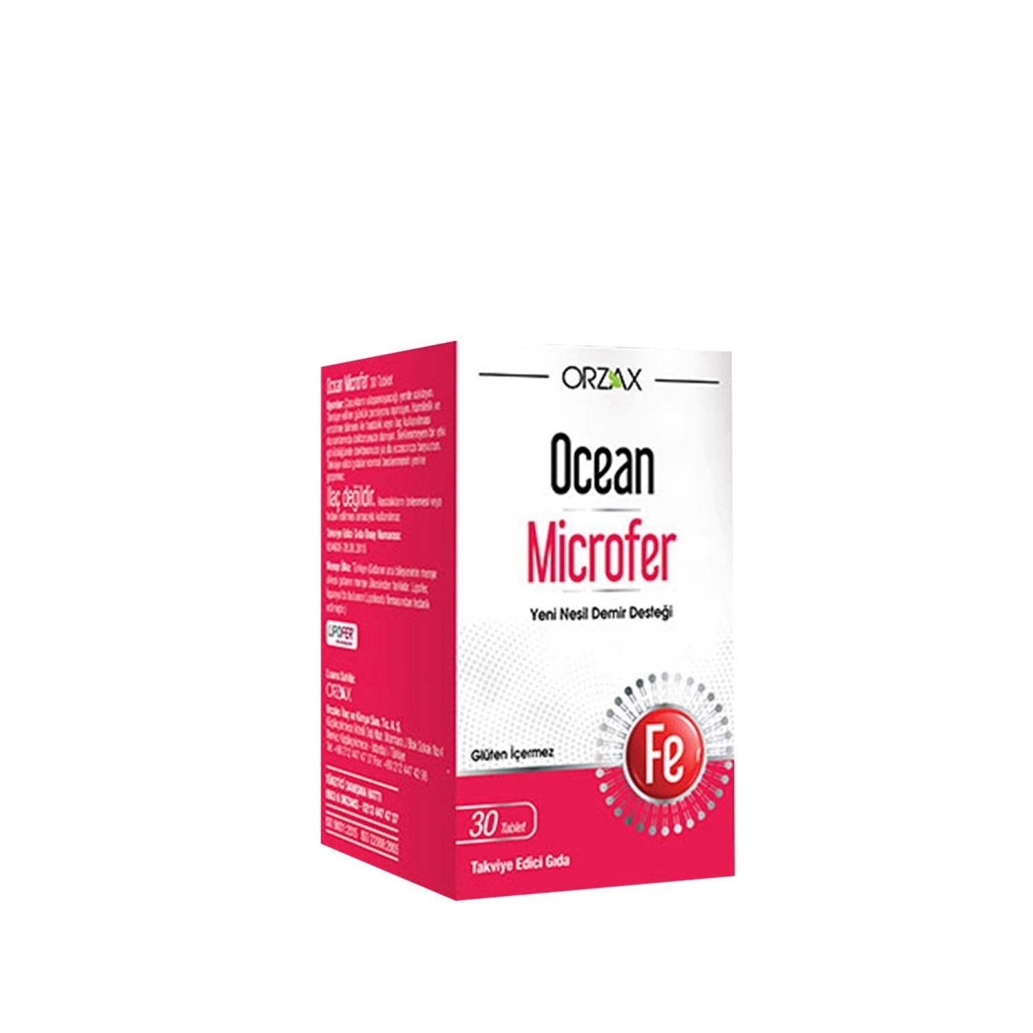 Orzax Ocean Microfer Fe Dietary Supplement for Iron Deficiency Support - 30 Tablets Orzax Microfer Fe Iron Supplement - 30 Tablets Iron supplement, Dietary supplement, Microfer Fe, Iron deficiency support, Health and nutrition, Vegetarian, Vegan, Anemia relief, Energy booster, Health supplement, Nutrition, Wellness