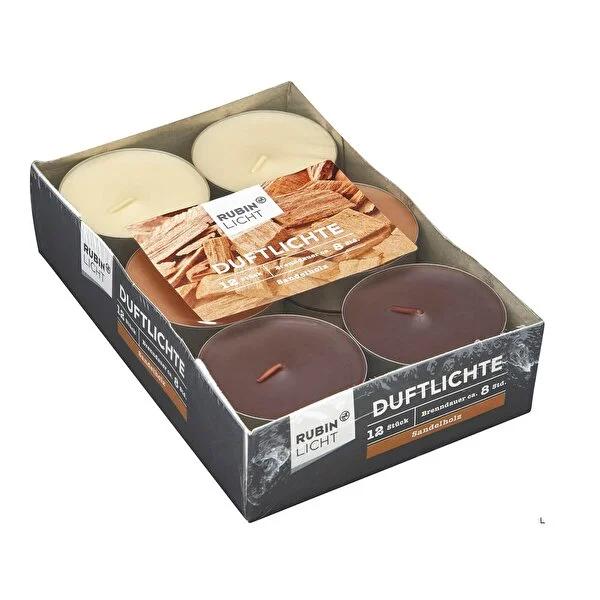 Rubin Licht Tealight Scented Candle - Sandalwood Fragrance, 12-Pack Maxi Size for Relaxing Ambiance Rubin Licht Sandalwood Scented Candle - 12 Pack scented candle, sandalwood fragrance, long-lasting candle, home decor candle, bulk candles, relaxing ambiance, calming atmosphere, pleasant scent, home decor, aromatherapy, gift ideas, Rubin Licht