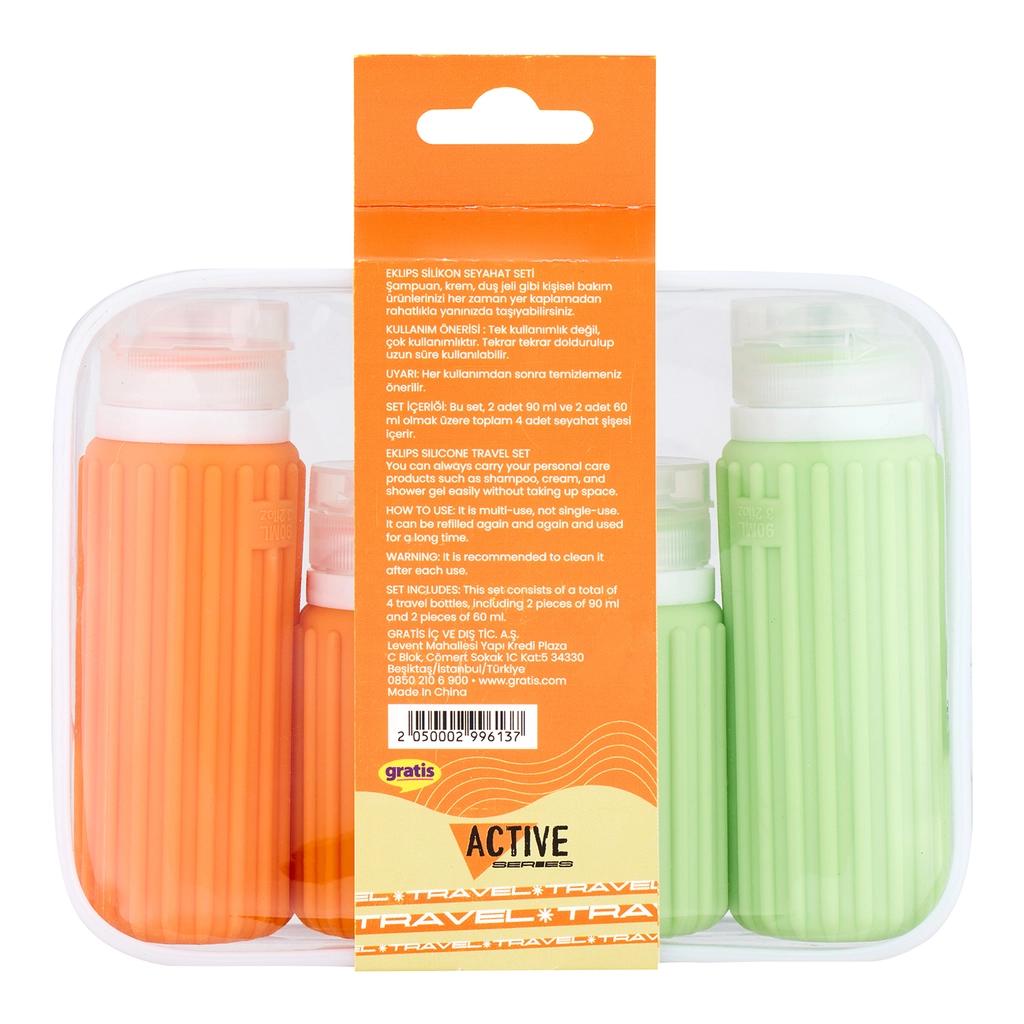 Eklips Travel 4-Piece Bottle Set for Toiletries 90ml &amp; 60ml