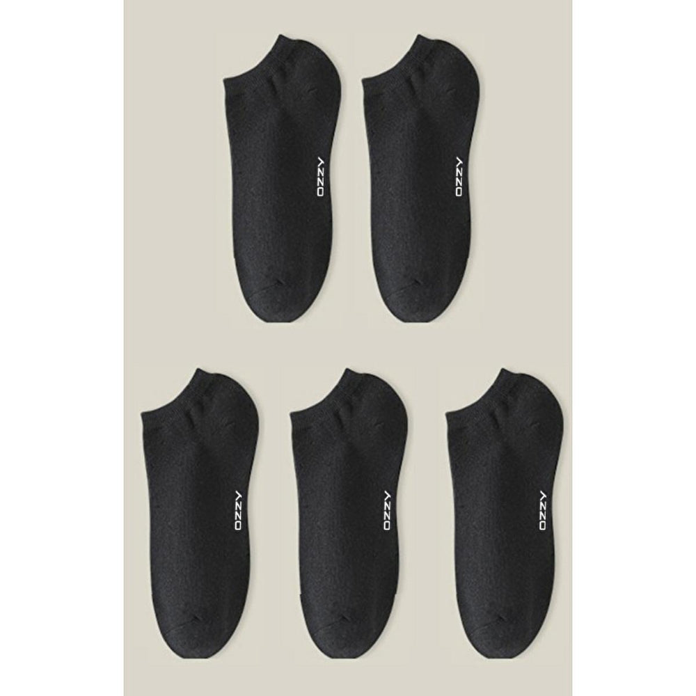 Ozzy Socks Men's Seamless Cotton Socks - Pack of 5, Comfortable & Breathable Footwear for Men - Black, Size 40/44 - view 2