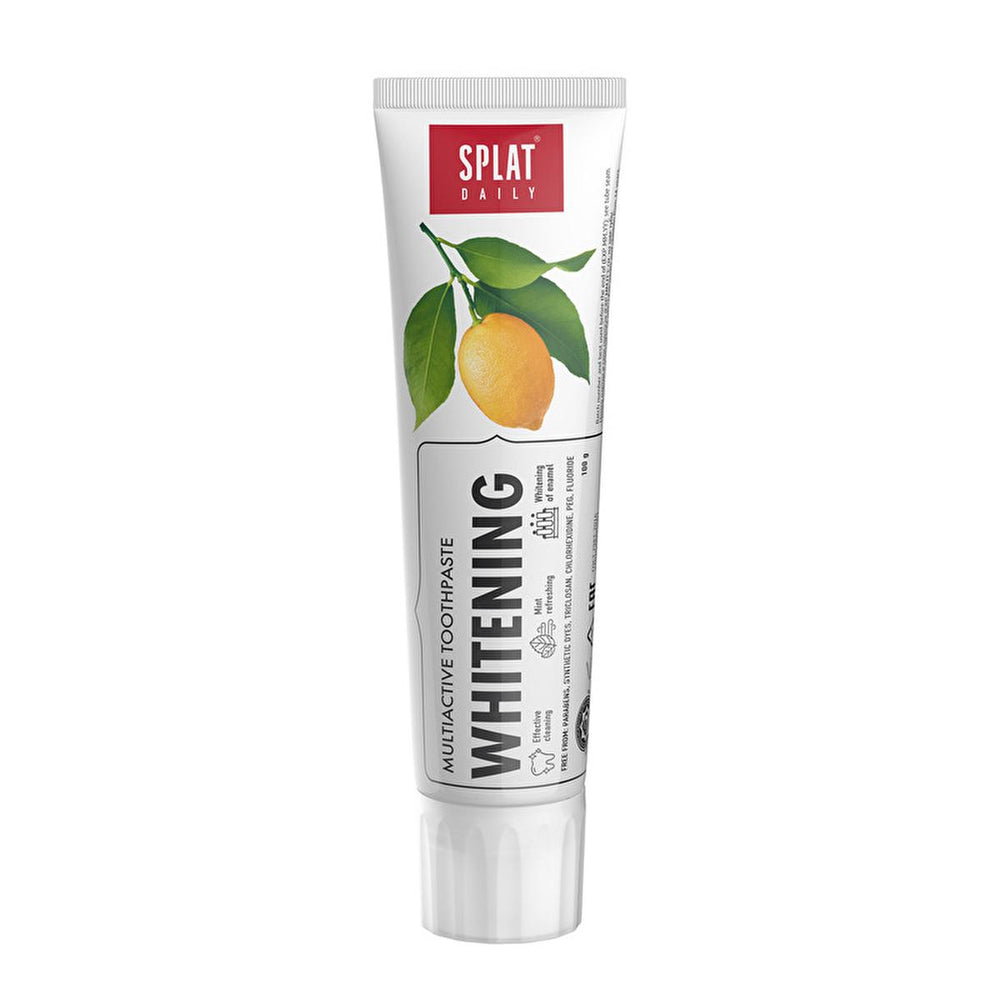 Splat Daily Whitening Toothpaste - Naturally Whiten Teeth Up to 2.5 Tones, Strengthen Enamel & Freshen Breath - 75ml Splat Whitening Toothpaste: Whiter Teeth, Stronger Enamel whitening toothpaste, teeth whitening toothpaste, enamel strengthening toothpaste, fresh breath toothpaste, Splat toothpaste, daily whitening toothpaste, natural whitening toothpaste, toothpaste for healthy gums, teeth whitening, enamel strengthening, fresh breath, Splat, daily use, natural whitening, healthy gums, dental care, oral hy