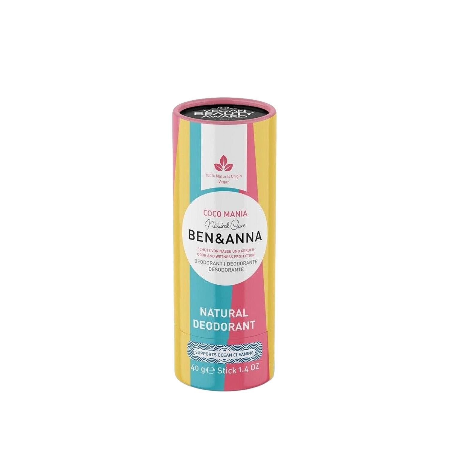 BEN & ANNA Natural Deodorant, Coco Mania - Organic, Chemical-Free, 40g BEN & ANNA Coco Mania Natural Deodorant - Organic & Chemical-Free natural deodorant, BEN & ANNA, Coco Mania, organic personal care, chemical-free deodorant, natural ingredients, antiperspirant, fragrance, personal hygiene, eco-friendly, health-conscious, travel-friendly, daily care