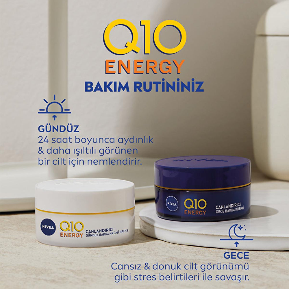 Nivea Q10 Energy Night Cream with Vitamin C - Anti-Aging, Moisturizing Night Care for All Skin Types Nivea Q10 Energy Night Cream - Anti-Aging Skincare Nivea Q10 Energy Night Cream, Vitamin C Night Care, Anti-aging night cream, Moisturizing night cream, Dermatologically tested night cream, Night care cream, Skincare for anti-aging, Q10 Energy, Vitamin C skincare, Nighttime moisturizer, Anti-aging skincare, Skincare routine, Nivea skincare, Face cream, Night cream, Anti-aging face cream