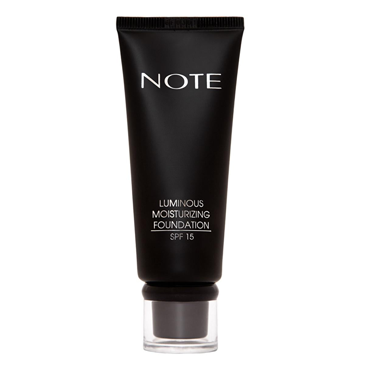 note luminous moisturizing foundation 04 sand front view, note luminous moisturizing foundation 04 sand swatch, note luminous moisturizing foundation 04 sand packaging Note Luminous Moisturizing Foundation - 04 Sand for All Skin Types | 1.18 fl. oz. Note Luminous Moisturizing Foundation 04 Sand note, foundation, moisturizing, luminous, makeup, all-skin-types, spf15, cruelty-free, hydrating, ai-generated