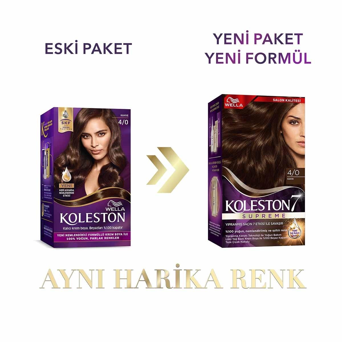 Wella Koleston Supreme 4/0 Kahve Hair Dye: Long Lasting, Intense Color & Gray Hair Coverage with Damage Repair - At Home Hair Color Kit Wella Koleston 4/0 Kahve: Long Lasting Hair Color & Gray Coverage hair dye, hair color, permanent hair dye, at home hair color, hair coloring kit, long lasting hair color, gray hair coverage, Wella Koleston Supreme, 4/0 kahve, damage repair hair color, Wella hair dye, Koleston Supreme, kahve, brown hair dye, at-home hair color, hair color kit, gray coverage, hair repair, oi