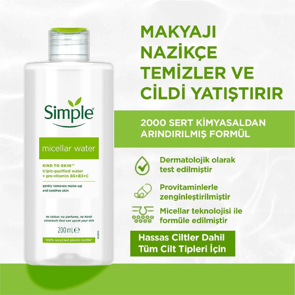 Simple Kind to Skin B3+C Vitamin Micellar Water 200 ml