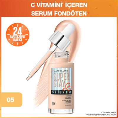 Maybelline New York Super Stay Skin Tint Foundation - 05: Lightweight Vitamin C Foundation for Radiant, Long-Lasting Natural Coverage Maybelline Skin Tint: Vitamin C Foundation for Radiant Coverage Maybelline foundation, Skin tint, Vitamin C foundation, Lightweight foundation, Radiant finish foundation, Long lasting foundation, Super Stay foundation, Brightening foundation, Natural coverage foundation, Hydrating foundation, Foundation, Makeup, Vitamin C, Lightweight formula, Radiant finish, 24-hour wear, Hy