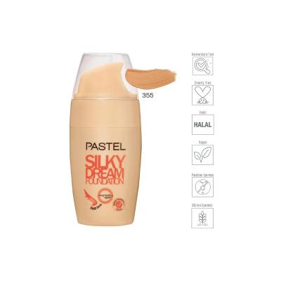 pastel silky dream foundation 30ml, pastel foundation shade 355 packaging, lightweight foundation for smooth skin Pastel Silky Dream Foundation - 30 ml | Shade 355 Pastel Silky Dream Foundation - Lightweight Coverage pastel, silky-dream-foundation, makeup, lightweight-foundation, foundation-355, hydrating-foundation, smooth-finish, ai-generated, young-adults, makeup-enthusiasts