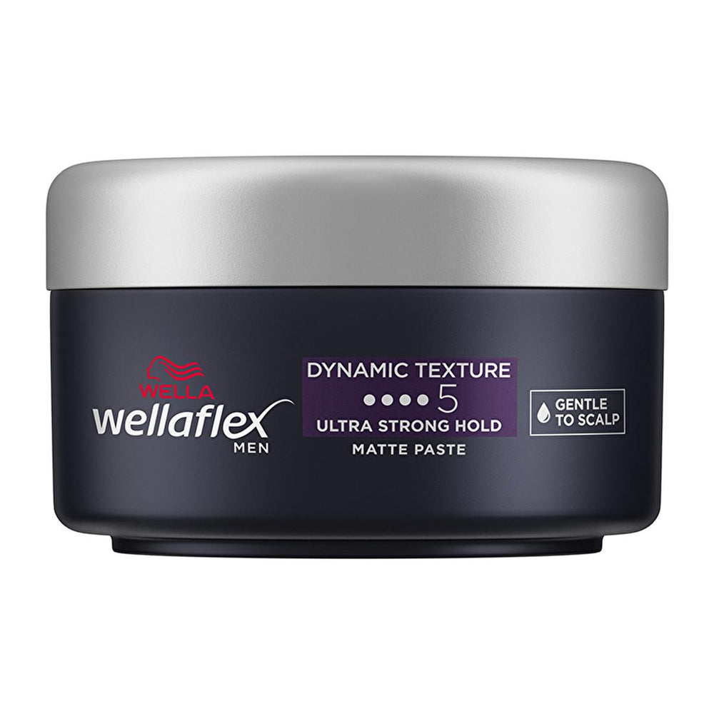 Wella Wellaflex Men's Dynamic Texture Matte Hair Paste - Ultra Strong Hold, Vegan Hair Wax for Long-Lasting Texturized Styles Wella Men's Matte Hair Paste: Strong Hold, Vegan - Texturized Style men's hair paste, matte hair wax, strong hold hair styling, vegan hair wax, texturizing hair paste, long lasting hair hold, non-sticky hair wax, men's hair styling products, hair paste, hair wax, matte finish, strong hold, vegan, caffeine, men's grooming, hair styling, texturized hair, natural look, long-lasting styl