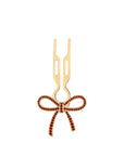 Fiona Franchimon No1 Hairpin Ribbon Siam Red with Gold Finish