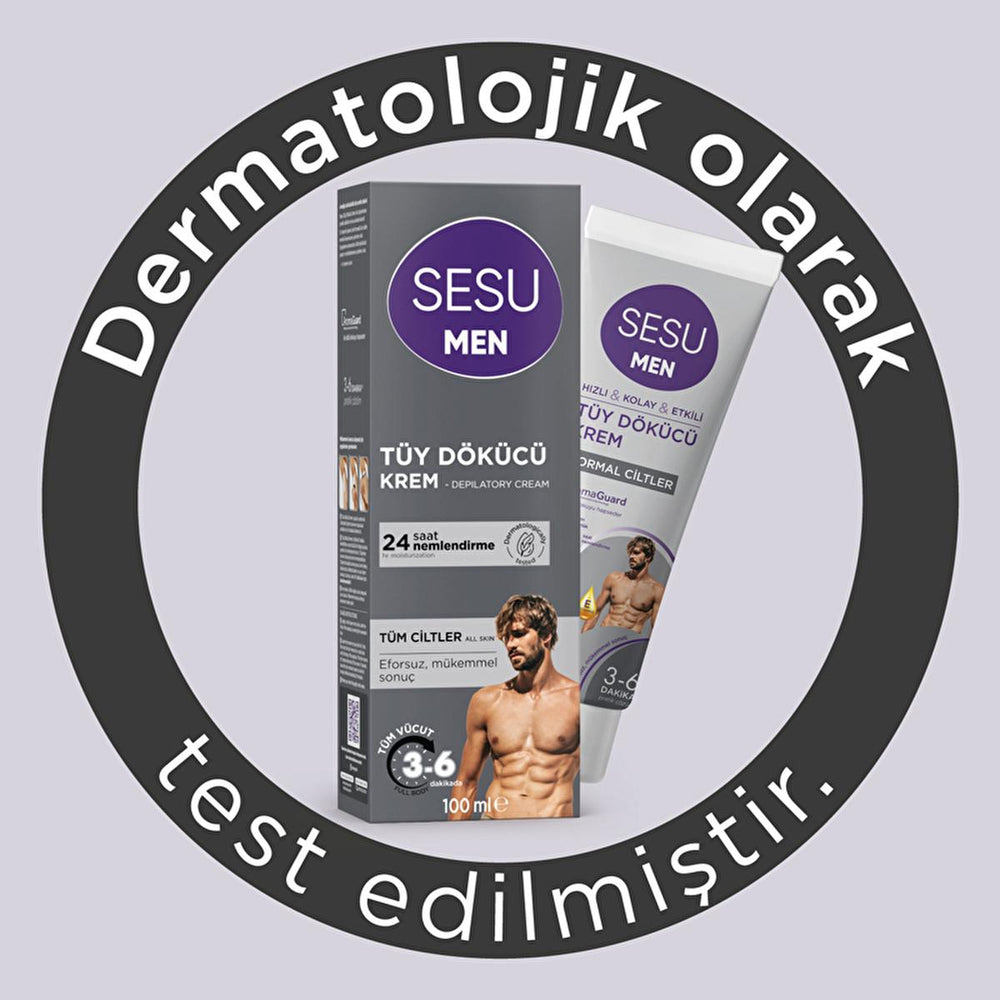 Sesu Men's Hair Removal Cream for Sensitive Skin - 3-6 Minute Quick Hair Removal, Dermatologically Tested, Vitamin - view 6