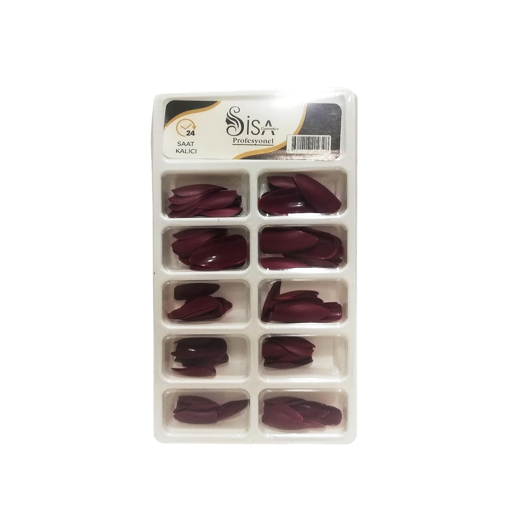 Sisa Profesyonel Bordo Plastik Takma Tırnak - Artificial Nails for Professional Nail Enhancement Sisa Profesyonel Artificial Nails - Bordo Color Artificial nails, Professional nail products, Plastic nail tips, Bordo nail color, Cosmetic nail enhancements, Nail beauty, Nail enhancements, Professional nail care, Affordable nail solutions, Beauty products, Cosmetic enhancements