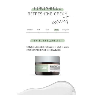 Skin401 Niacinamide Refreshing Cream - Vegan Skincare for All Skin Types, Minimizes Pore Visibility, Natural - view 3