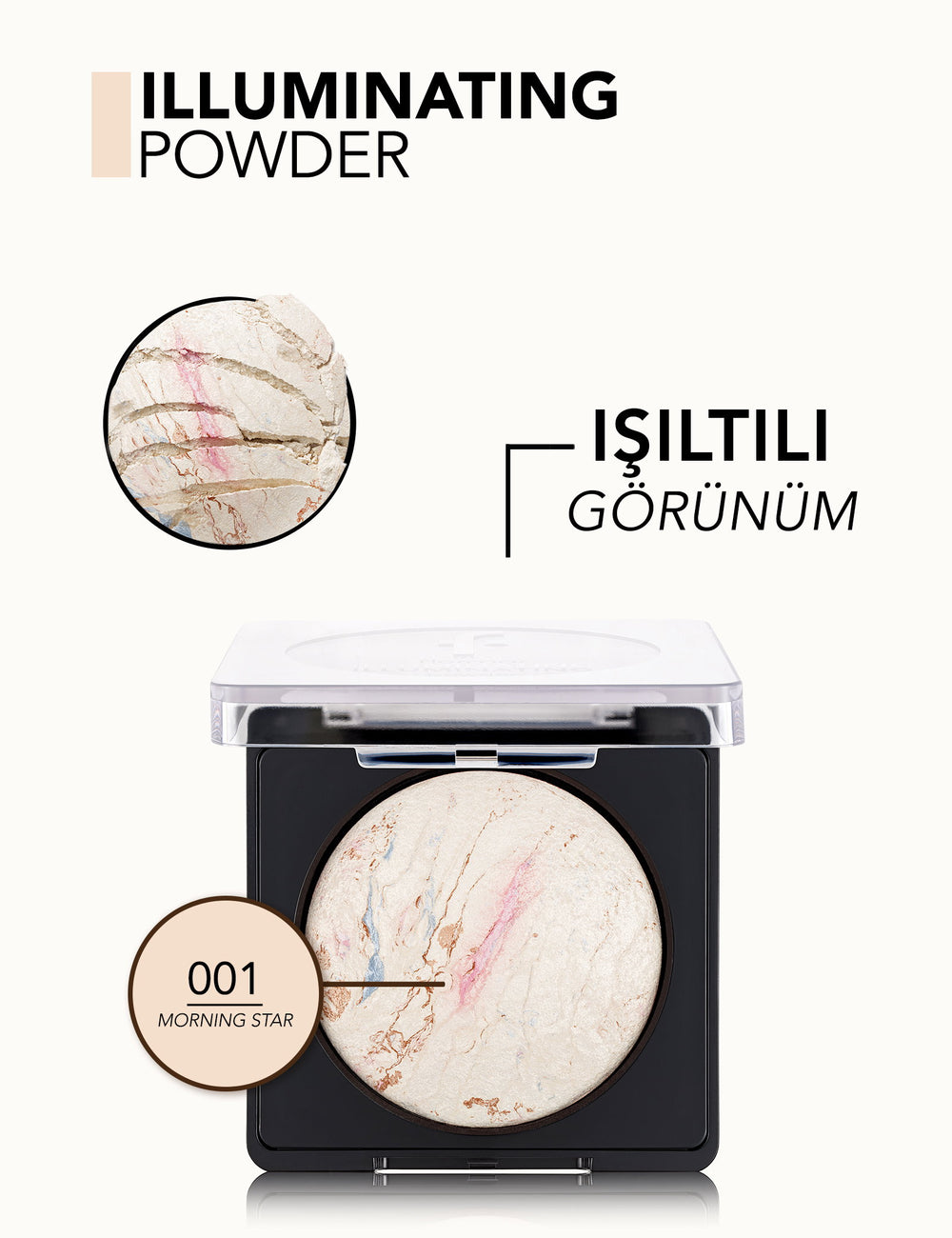 Flormar Baked Highlighter Velvet Powder 001 Morning Star
