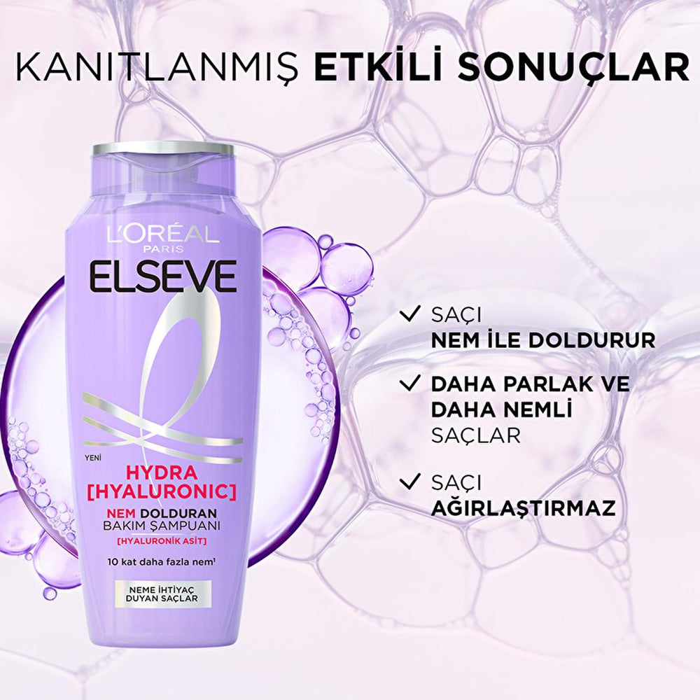 Loreal Paris Elseve Hydra Hyaluronic Moisturizing Shampoo - Hydrating, Non-Weighing Hair Care for Dry or Damaged - Shampoo