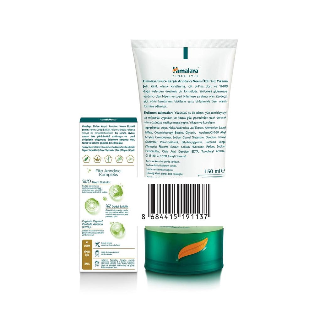 Himalaya Anti-Acne Neem Face Wash Gel 150 ml + Anti-Acne Neem Face Serum 30 ml
