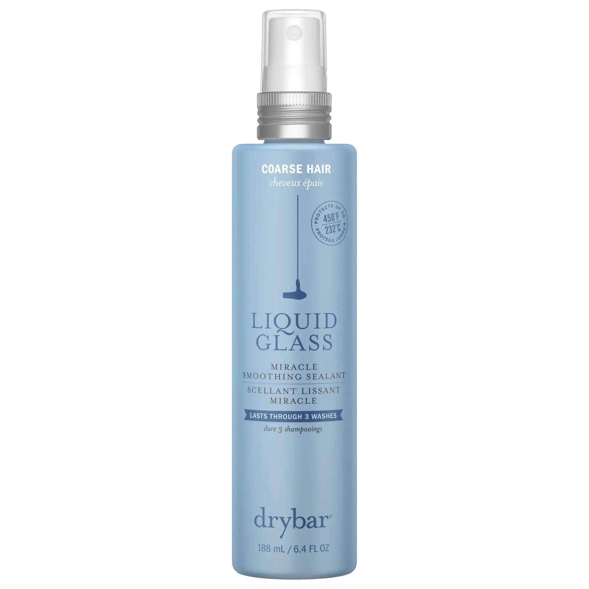 Drybar Liquid Glass Moisture-Rich Miracle Smoothing Sealant - Heat Activated Frizz Control Spray for Wavy, Curly, and Coily Hair Drybar Liquid Glass Smoothing Sealant - Frizz Control & Moisturizing Spray hair smoothing spray, frizz control for curly hair, heat protectant spray, moisturizing hair serum, smoothing sealant for wavy hair, hair care, hair styling, frizz control, hair moisturizer, vegan hair care, gluten-free hair care, cruelty-free hair care, eco-friendly hair care, Drybar, Liquid Glass Smoothin