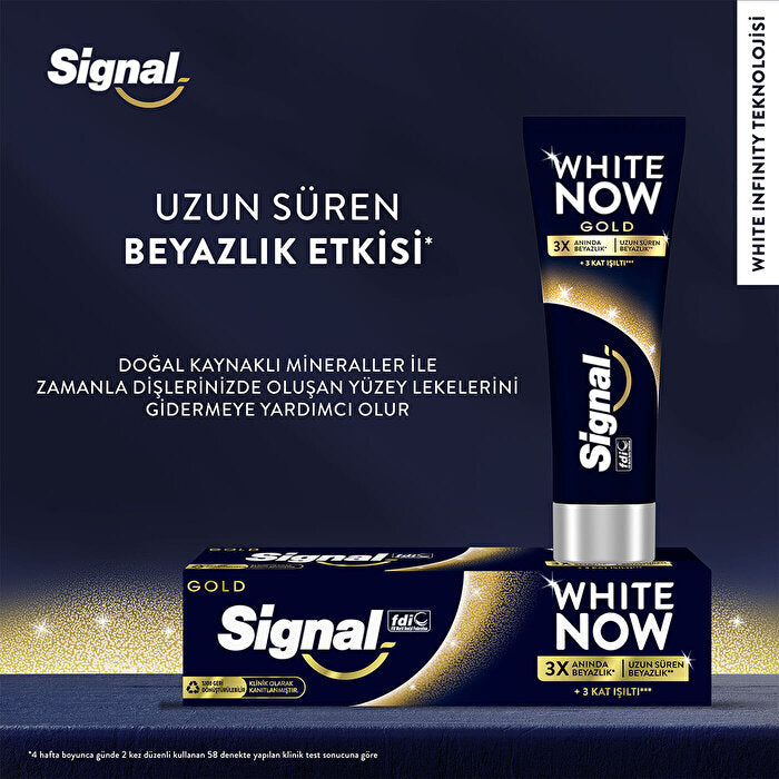 Signal White Now Gold Toothpaste 75ml - Instant Whitening | Stain Removal