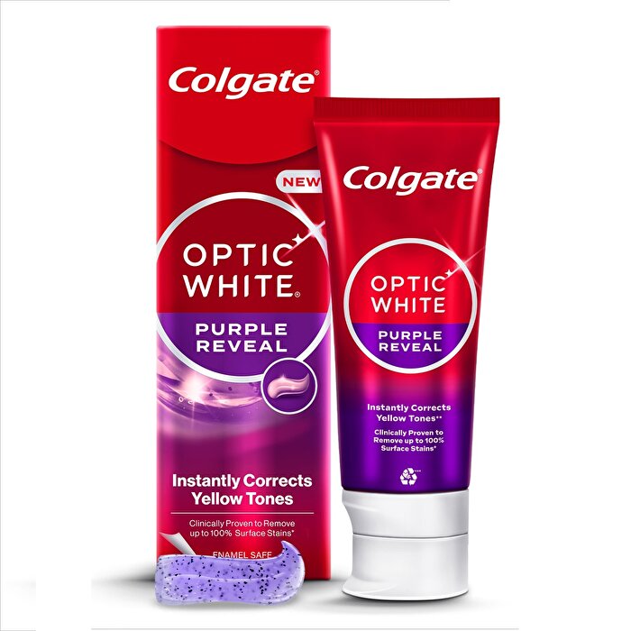 Colgate Optic White Purple Reveal Toothpaste 75ml - Whitening Formula - Toothpaste