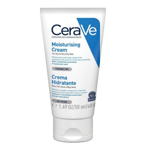 cerave moisturising cream 50ml, front view of cerave moisturising cream, texture of cerave moisturising cream CeraVe Moisturising Cream - Hydrating Formula | 50ml CeraVe Moisturising Cream - Hydrating Formula | 50ml cerave, moisturising-cream, dry-skin, skin-care, hydrating-cream, face-and-body-cream, dermatologist-tested, non-comedogenic, hypoallergenic, ai-generated