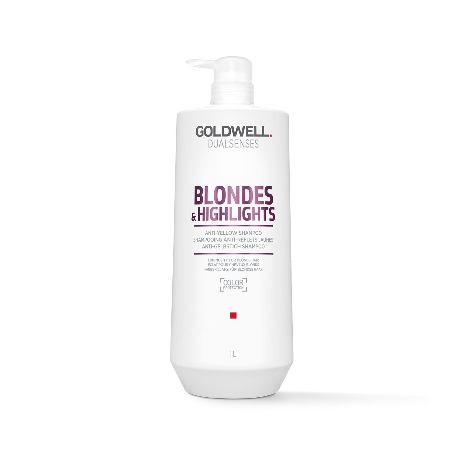 Goldwell Dualsenses Blondes &amp; Highlights Anti Yellow Shampoo for Blonde Hair Maintenance - 1000ml Professional Hair Care Goldwell Dualsenses Anti Yellow Shampoo for Blondes Goldwell Dualsenses, Blondes &amp; Highlights Shampoo, Anti Yellow Shampoo, Professional Hair Care, Blonde Hair Maintenance, Hair Color Maintenance, Salon Quality Hair Care, Brassy Hair Solution, Blonde Hair Shampoo, Highlights Shampoo, Professional Hair Products