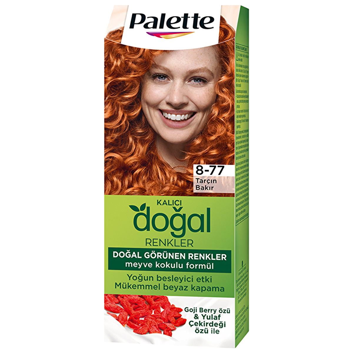 Palette Natural Hair Dye - Permanent Hair Color with Natural Ingredients - 8-77 Tarçın Bakır Palette Natural Hair Dye - Long Lasting Color natural hair dye, permanent hair color, hair coloring products, natural ingredients hair care, long-lasting hair dye, Palette, hair care, cosmetics, beauty products, natural hair color, hair dye, permanent hair dye