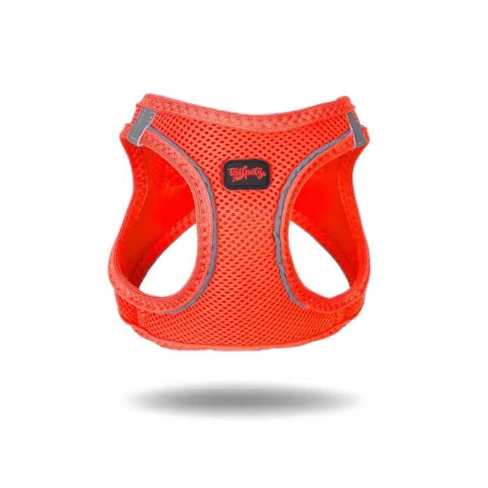 TailPetz Air-Mesh Dog Harness Breathable Neon Orange